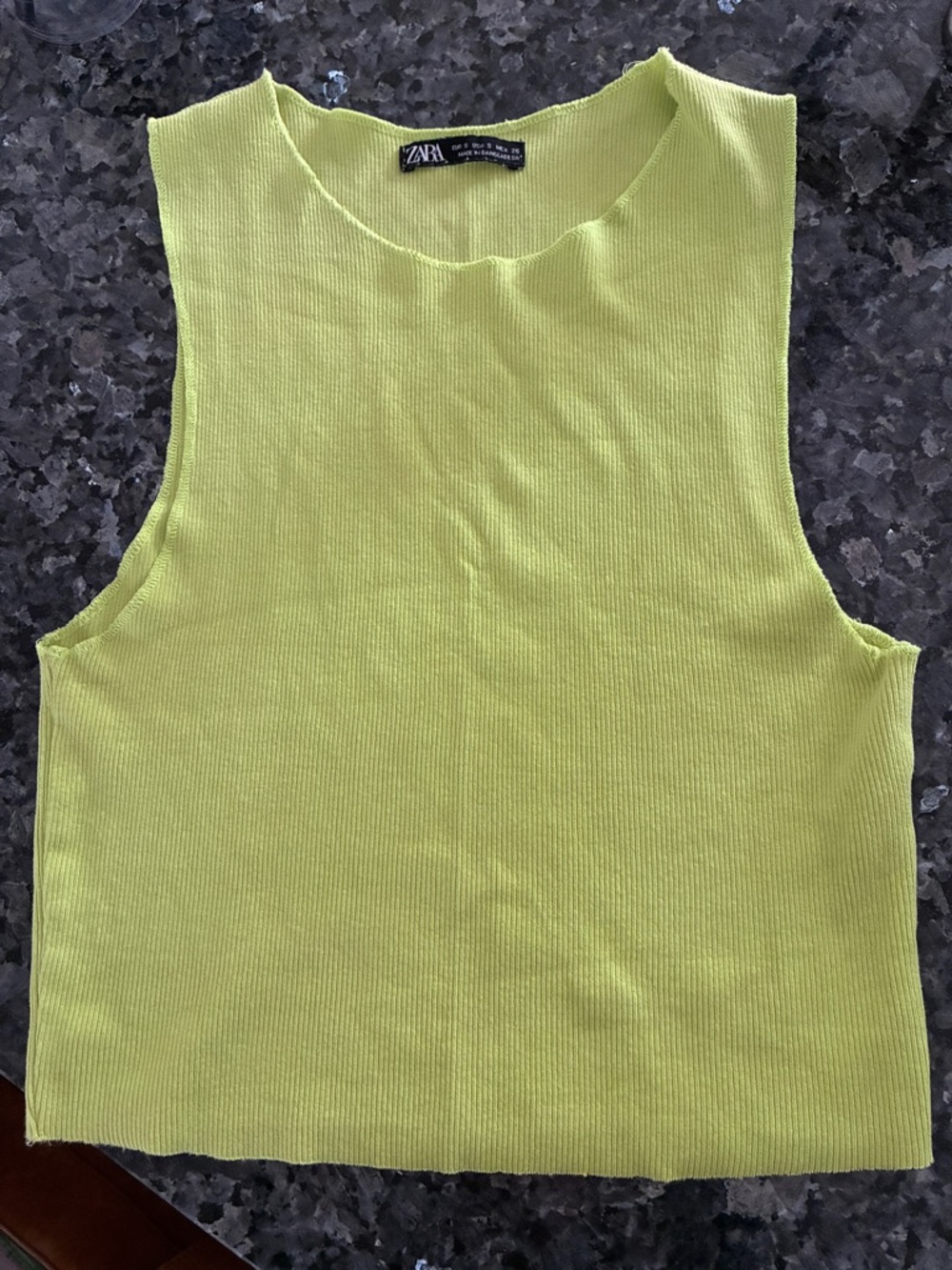 Zara Sleeveless Crop Top Vibrant Green  Size Medium Small